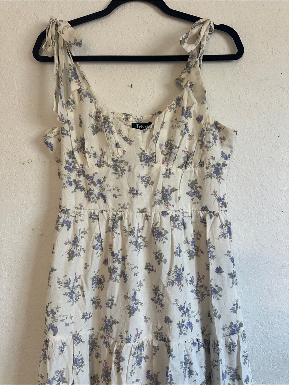 Trixxi Cream Dress with Lavender Floral Print